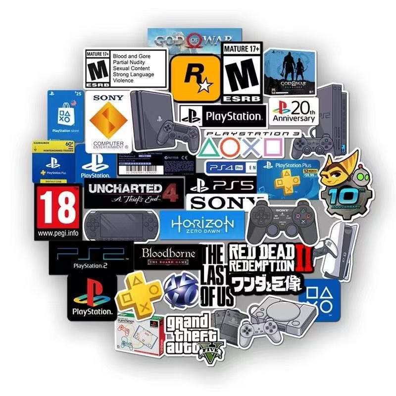 40 Unidades De Adesivos De PVC À Prova D'água Com Tema SONY PlayStation
