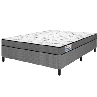 Cama Box Casal Com Colchão Espuma D23 Plumatex Macio + Base Box Cama Casal Reforçada em Oferta na Shopee