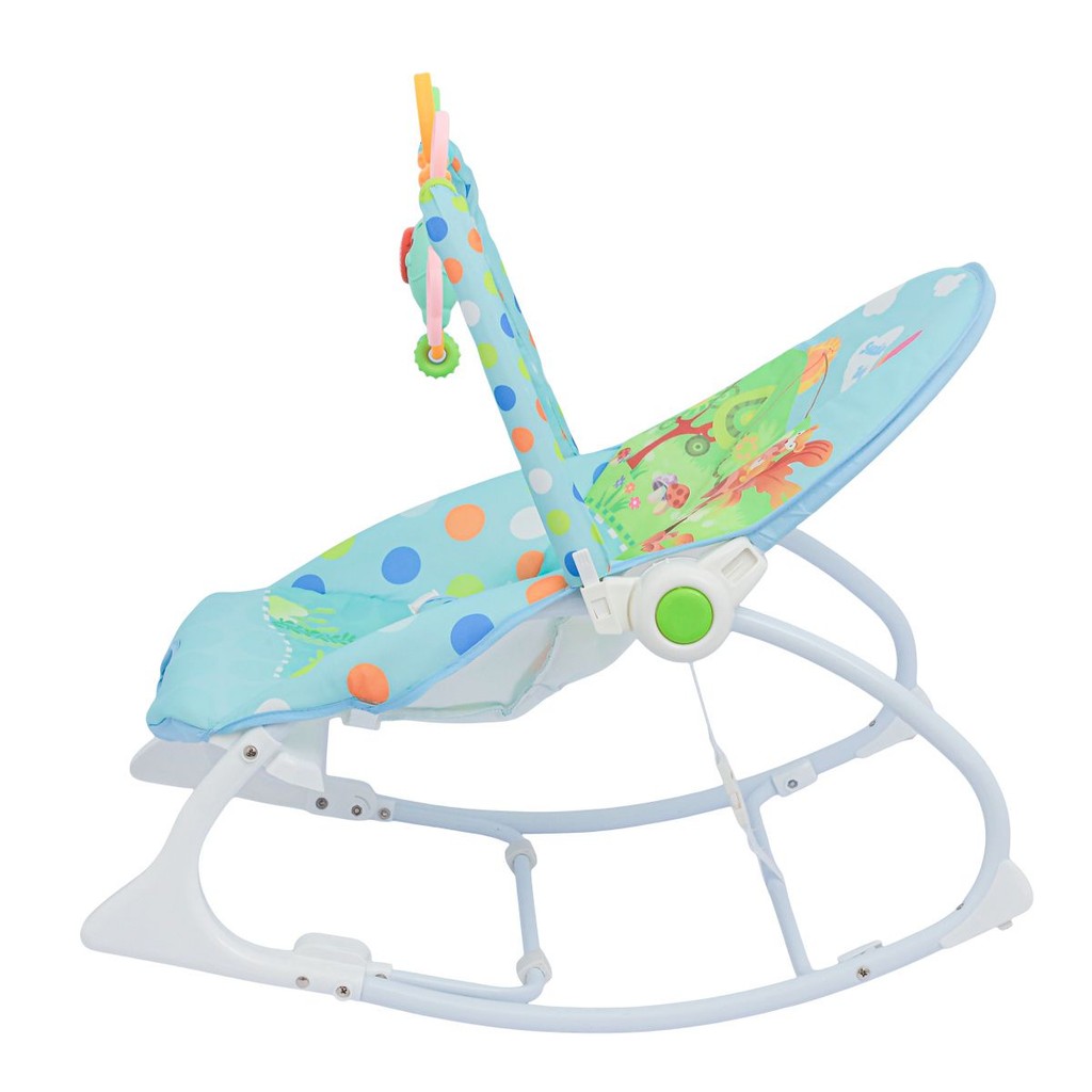 Cadeira Balanço Azul Zippy com Música e Vibração – Conforto, Diversão e Segurança para o Seu Bebê Relaxar!