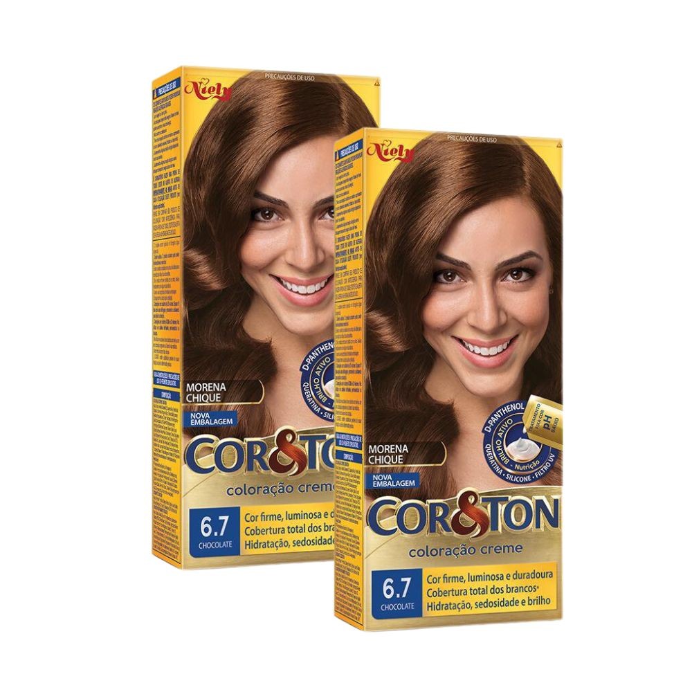 Kit 2 Coloração Niely Cor&Ton Chocolate 6.7 - Beauty