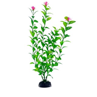 Planta Artificial Enfeite Decoração Aquário 30cm Verde com Flor Rosa em Oferta na Shopee