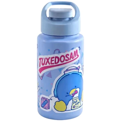 Garrafa Garrafinha de Água Infantil Squeeze Pinguim 500ml Plástica Azul Claro Bandeirante