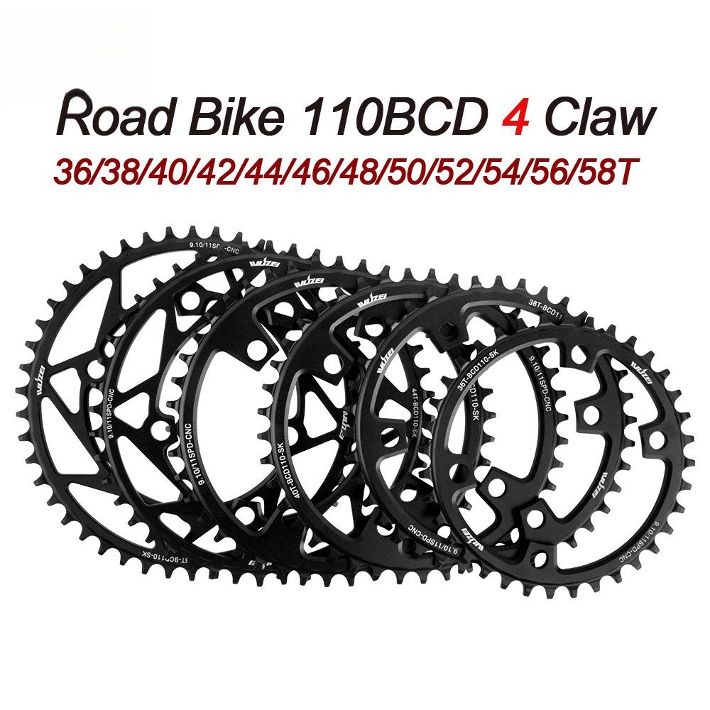 4 Furos WUZEI 110BCD 36/38/40/42/44/46/48/50/52/54/56/58T 4 Garras Coroa De Bicicleta De Estrada Para shimano R7000 R800