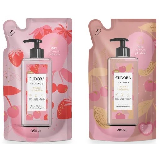 Eudora Instance Refil - Creme Hidratante Desodorante Corporal 350ml em Oferta na Shopee