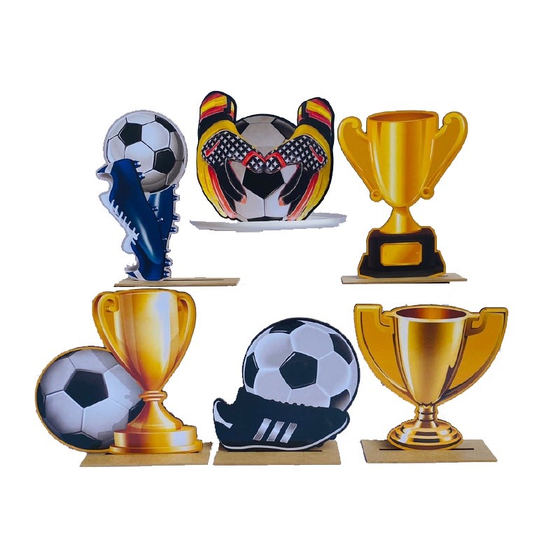 Display de Mesa Kit 6 Peças Para Festa Futebol MDF em Oferta na Shopee