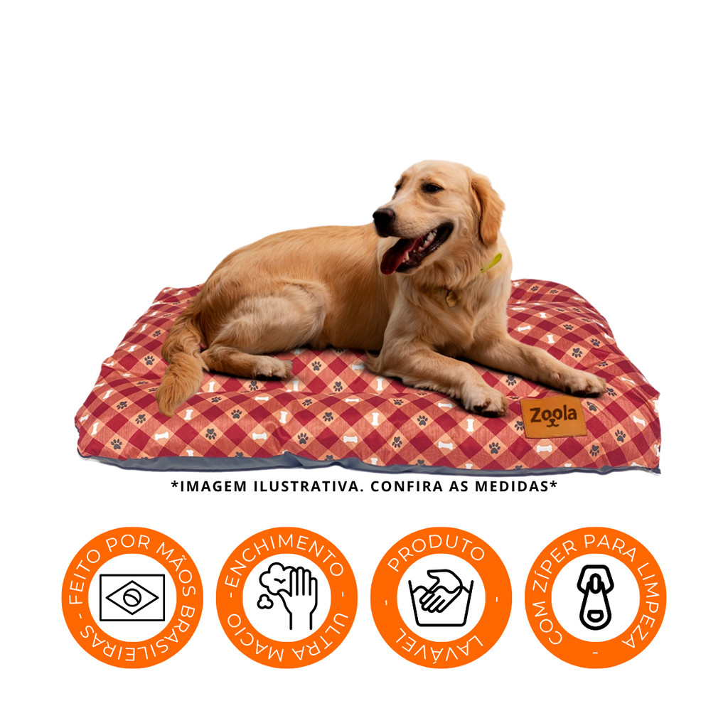 Colchonete Para Cachorro Gato Caminha Zoola Pet 80cm X 60cm Capa Lavavel - Melhor Preço!