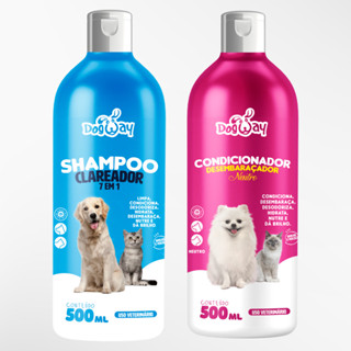 Kit Shampoo Branqueador + Condicionador Desembaraçador de Pelagem Cães E Gatos - Banho e Tosa em Oferta na Shopee