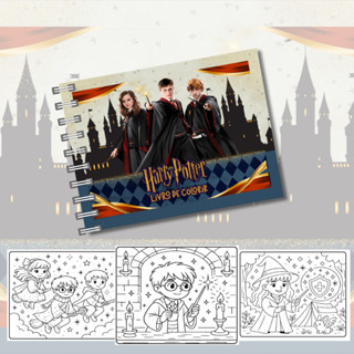 Livro de Colorir Harry Potter com 50 Desenhos Exclusivos e Papel Grosso de Alta Qualidade em Oferta na Shopee
