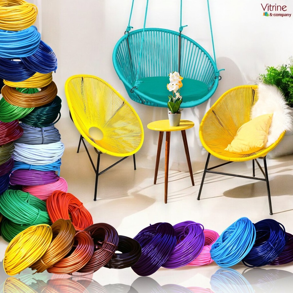 kit 2 Kg de fio pvc Cordão Espaguete para Tecer Trançar Reformar Cadeiras decoração Móveis. em Oferta na Shopee