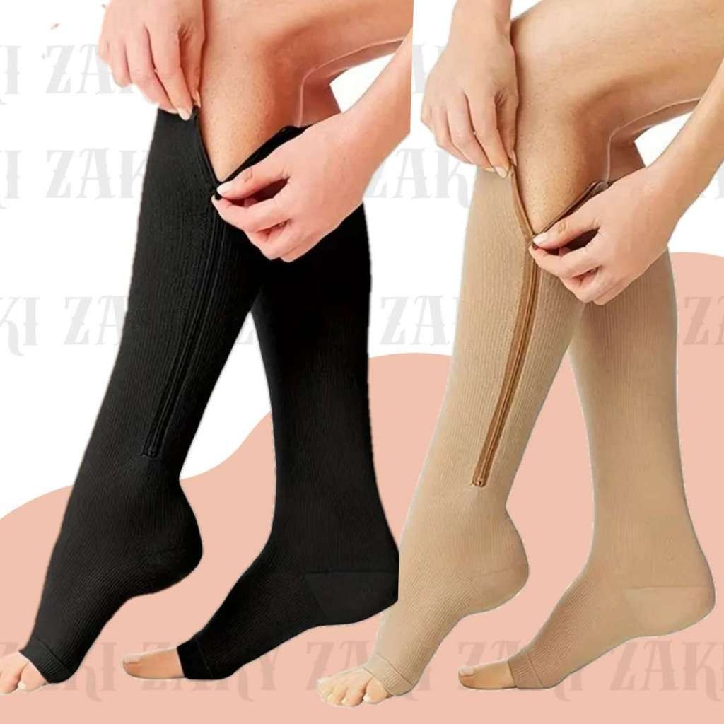 Par Meia Média Compressão Varizes Pernas Cansadas Inchaço Dores. Zapstore em Oferta na Shopee