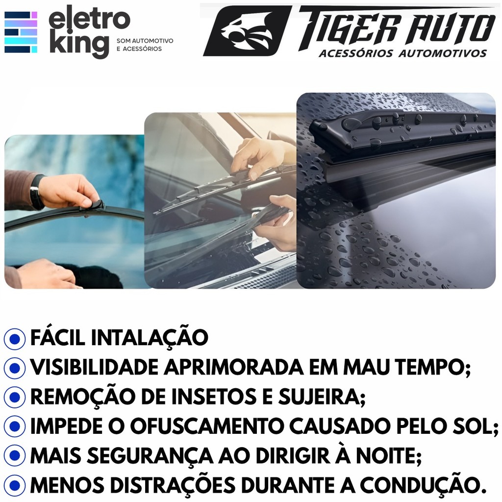 Detalhes do Par de Palhetas Específicas Silicone Limpador Tiger Auto Agile Montana Onix Prisma S10 2011 a 2019