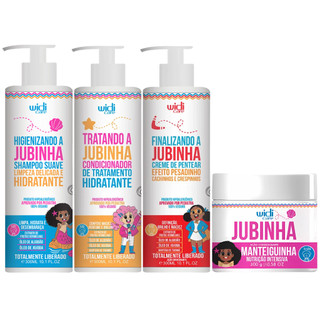 Kit Jubinha Widi Care Shampoo + Condicionador + Mascara + Creme Pesadinho Hipoalergenico Infantil