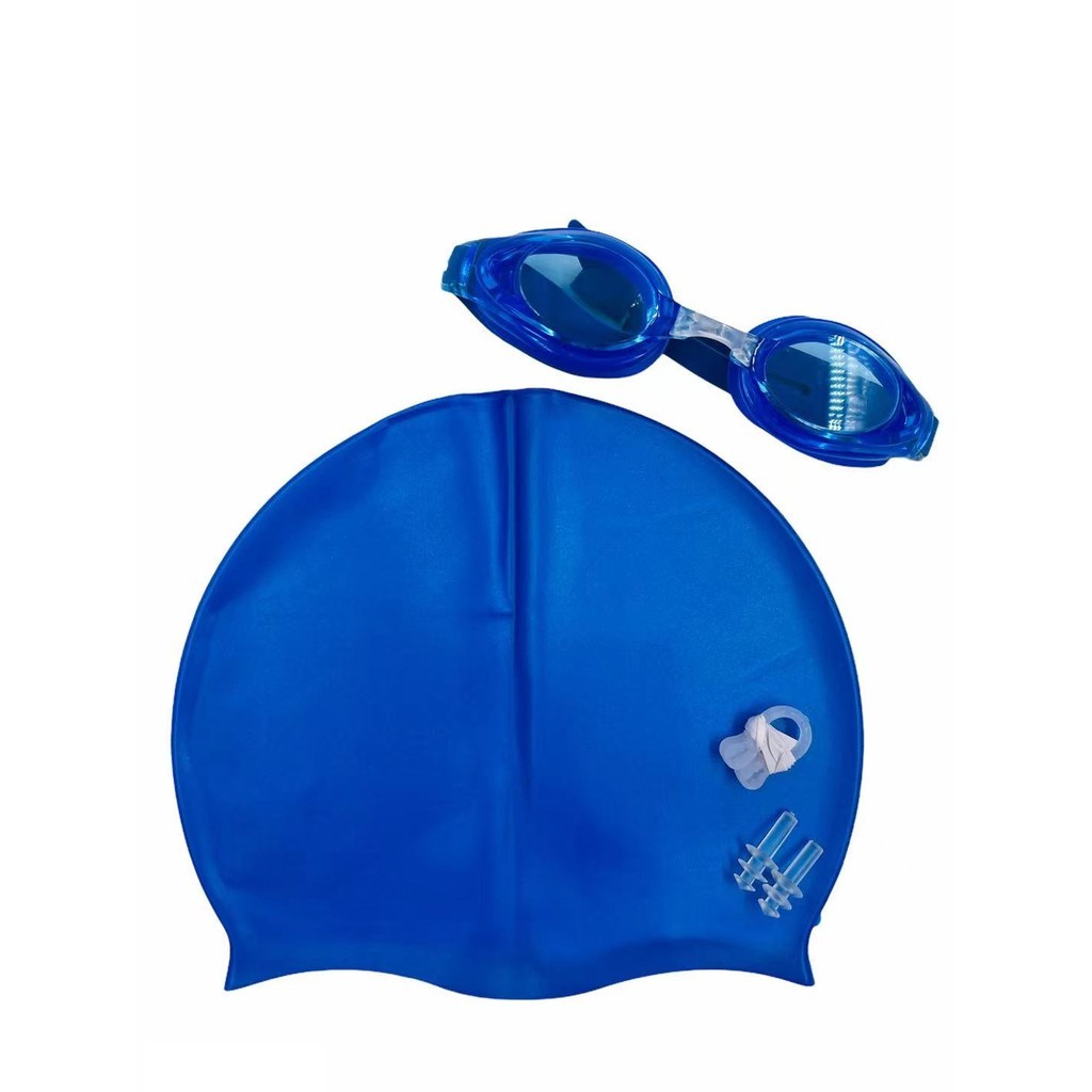 Kit De Natacao com Touca Silicone E Oculos Para jovens E Adultos em Oferta na Shopee