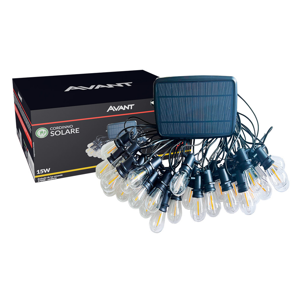 Lampada Led Varal Cordinha Solare 15w 2700k Branco Quente Recarregavel Cod: 963211307 Avant em Oferta na Shopee