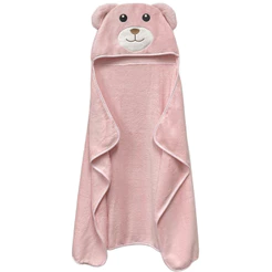 Toalha de Banho com Capuz Comfort Power Sec Cachorro Rosa - Laço Bebê