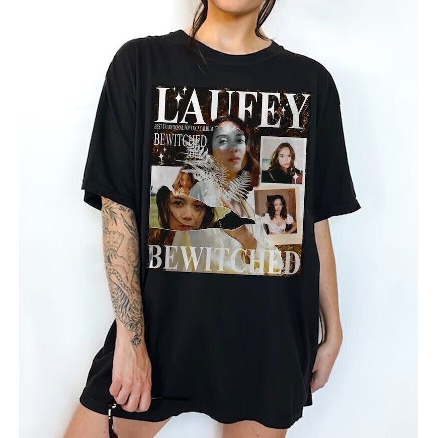 [Camiseta Premium em Algodão Puro]SISI 2026 Presente Para Amigos Camisa waffle Laufey Bewitched Tour Gráfico Unissex