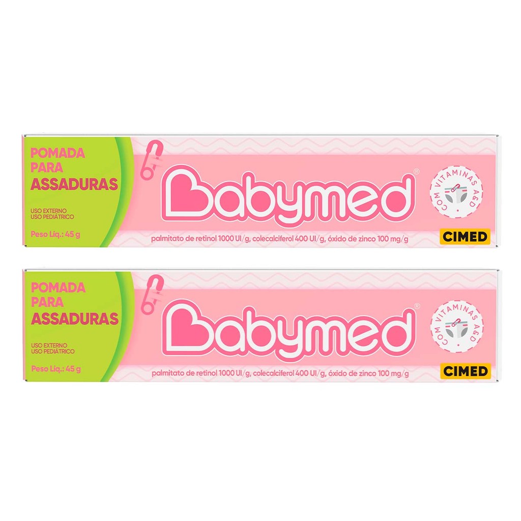 Kit 2 Pomadas Para Prevenção De Assaduras Babymed Rosa 45g