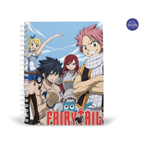 Caderno Universitário Fairy Tail Anime  Cuaderno Profesional  Lp 1, 10 e 15 Matérias Escolar Capa Dura Animes  Desenhos