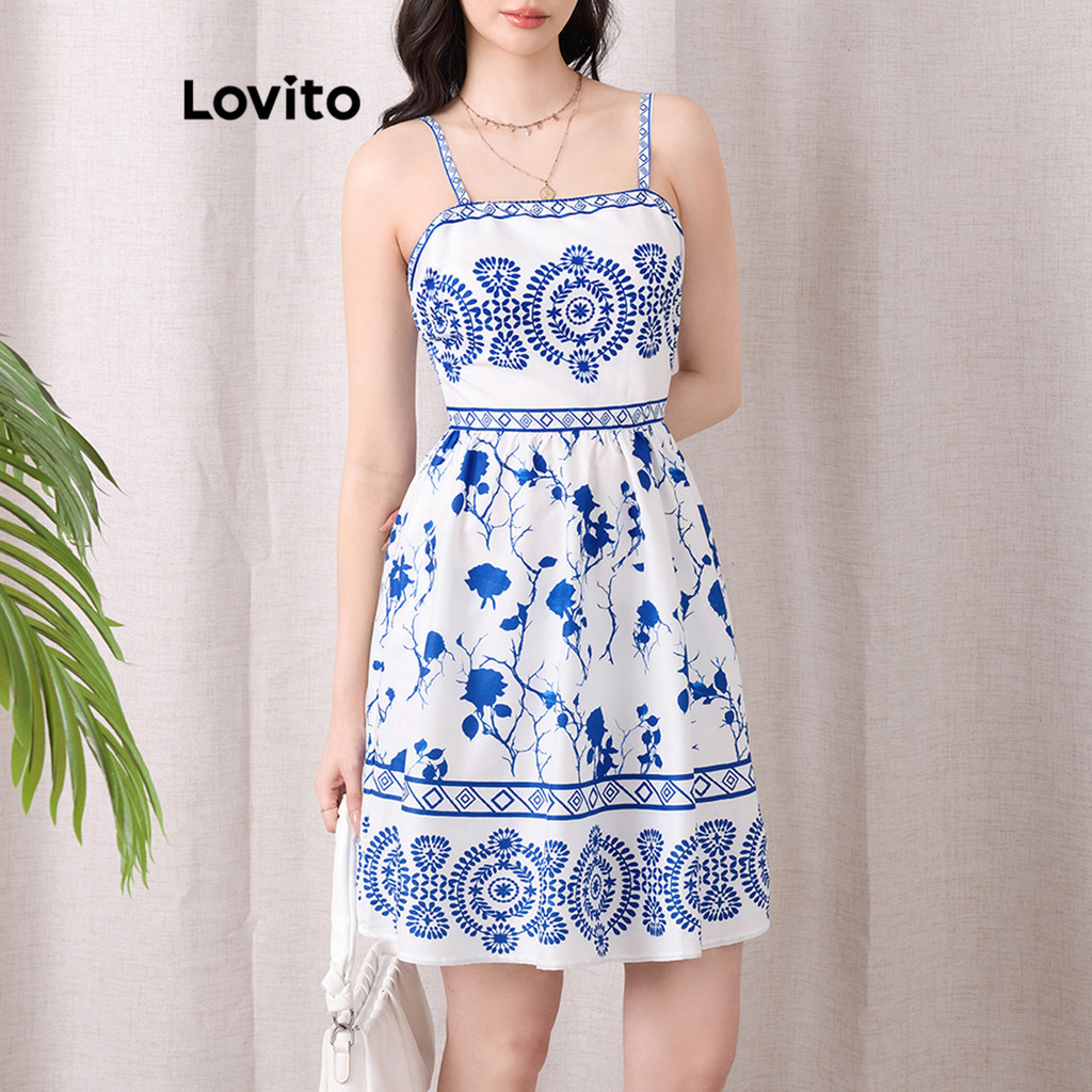 Detalhes do (KOL‘s pick) Lovito Vestido Boho Paisley Flowers para mulheres L105MD179