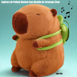 Capivara de Pelúcia Musical Com Mochila ou diversos modelos De Tartaruga Fofinha Filó Antialérgica 23cm Macia Brinquedo em Oferta na Shopee