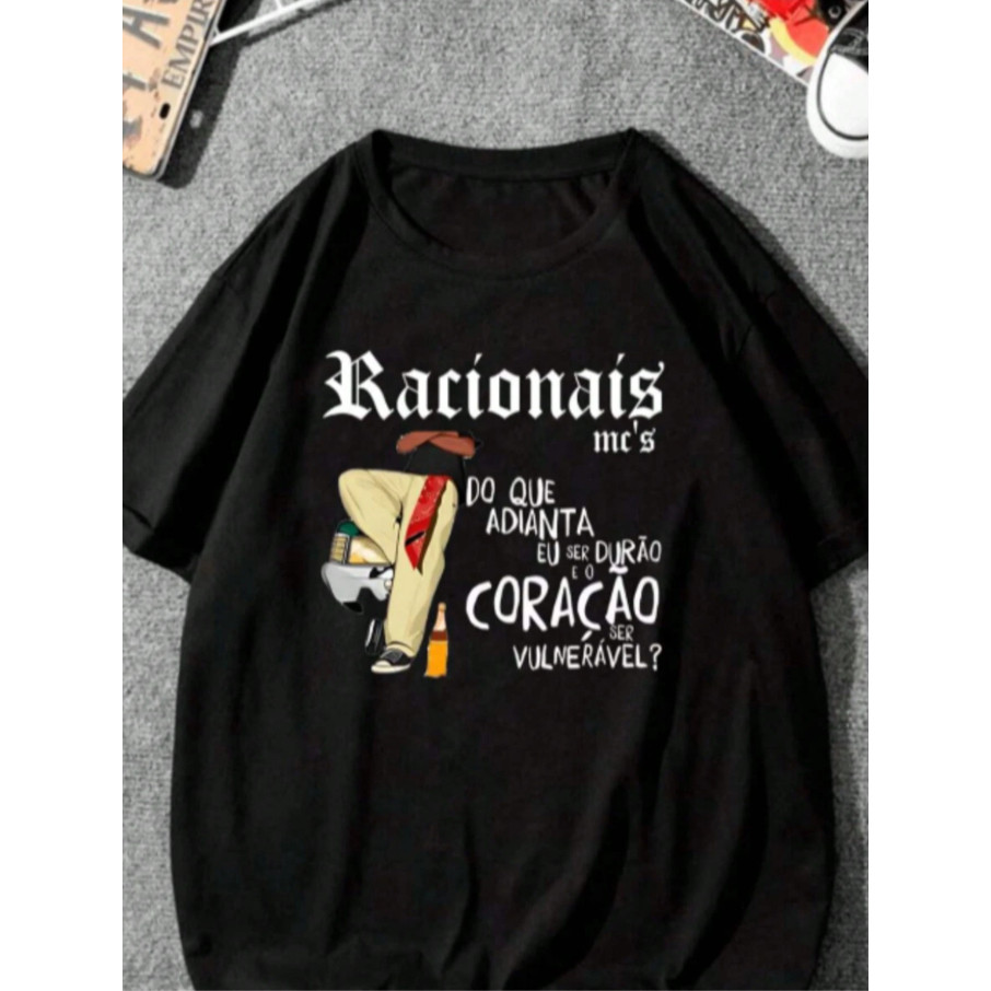Camiseta Racionais Coração Unissex 100% Algodão Streetwear Lançamento!!
