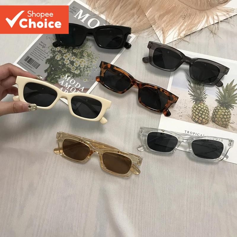 Escolha Moda Feminina Pequena Tendência Quadrada Óculos De Sol Coreano Estilo Jennie Retro...