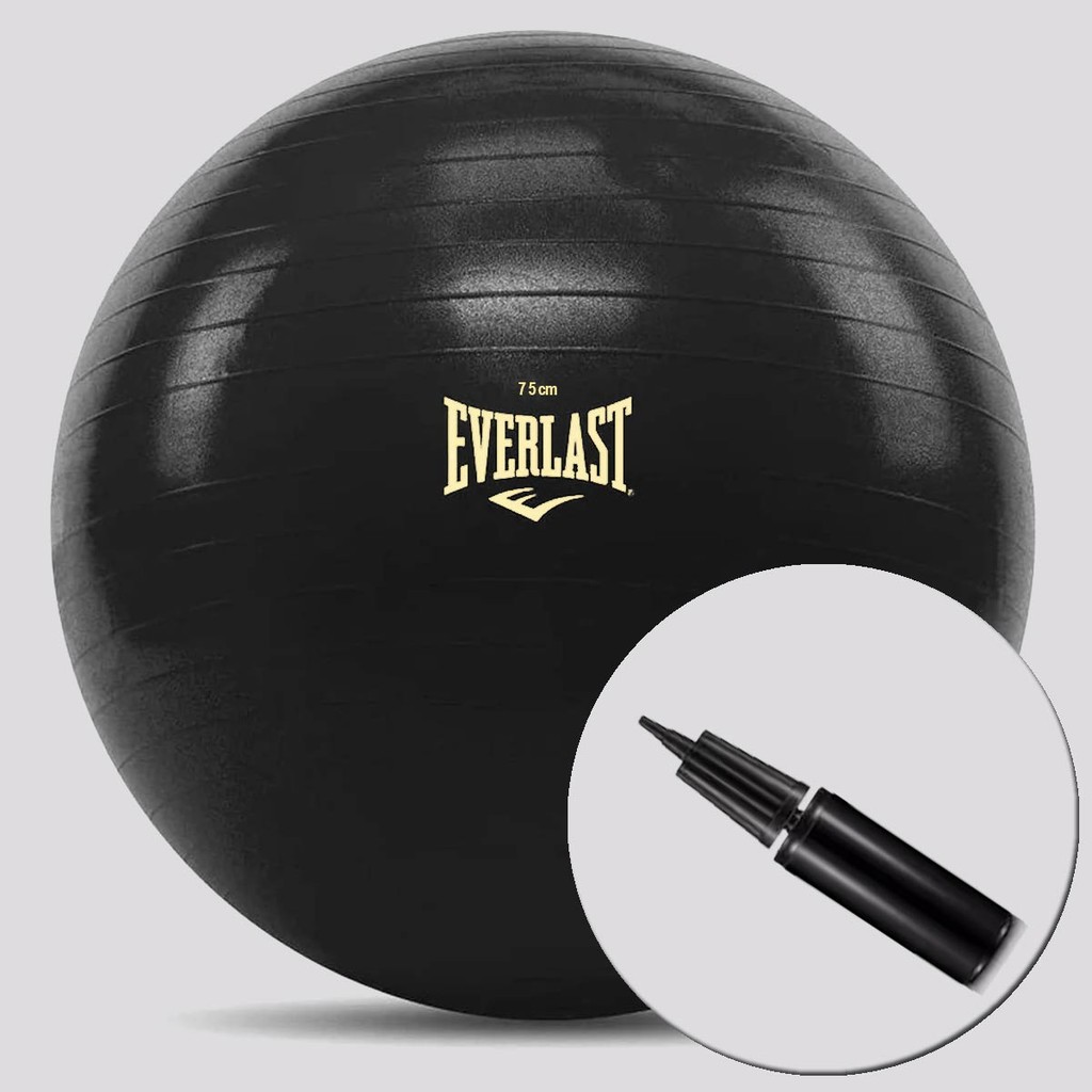 Bola de Pilates Everlast FitBall Preta em Oferta na Shopee