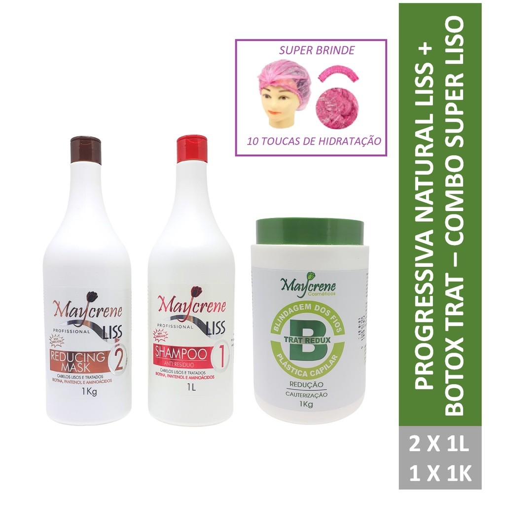 Escova Progressiva Natuliss 1l + Botox Trat Redux Maycrene
