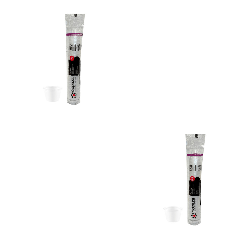 Kit Pote 100ml Translúcido Liso PS Copaza - 2 Pacotes com 100 Unidades (200 un) em Oferta na Shopee