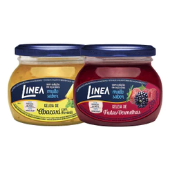 Kit 2 Geleias Linea Sabores Abacaxi com Hortelã e Frutas Vermelhas de 230g