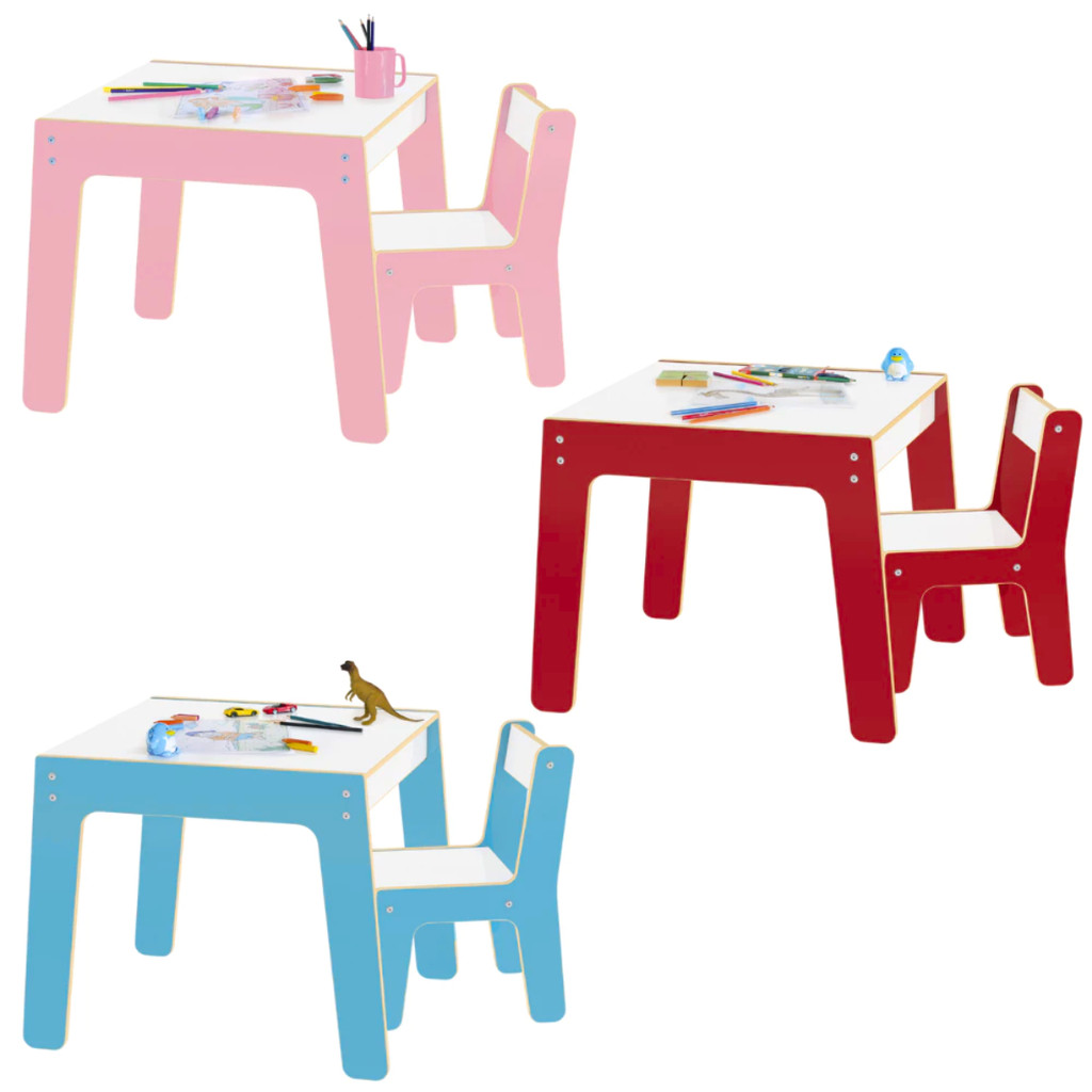 Conjunto Mesa Mesinha E Cadeira Montessoriana Montessori Infantil de Madeira Junges
