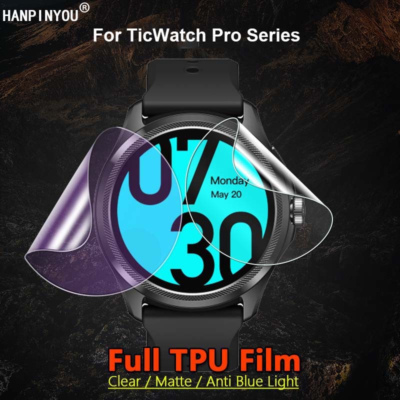 Compatível Para TicWatch Pro 5 3 X ProX Ultra SmartWatch HD Transparente Brilhante/Fosco Anti-Impressão Digital/Azul Rox