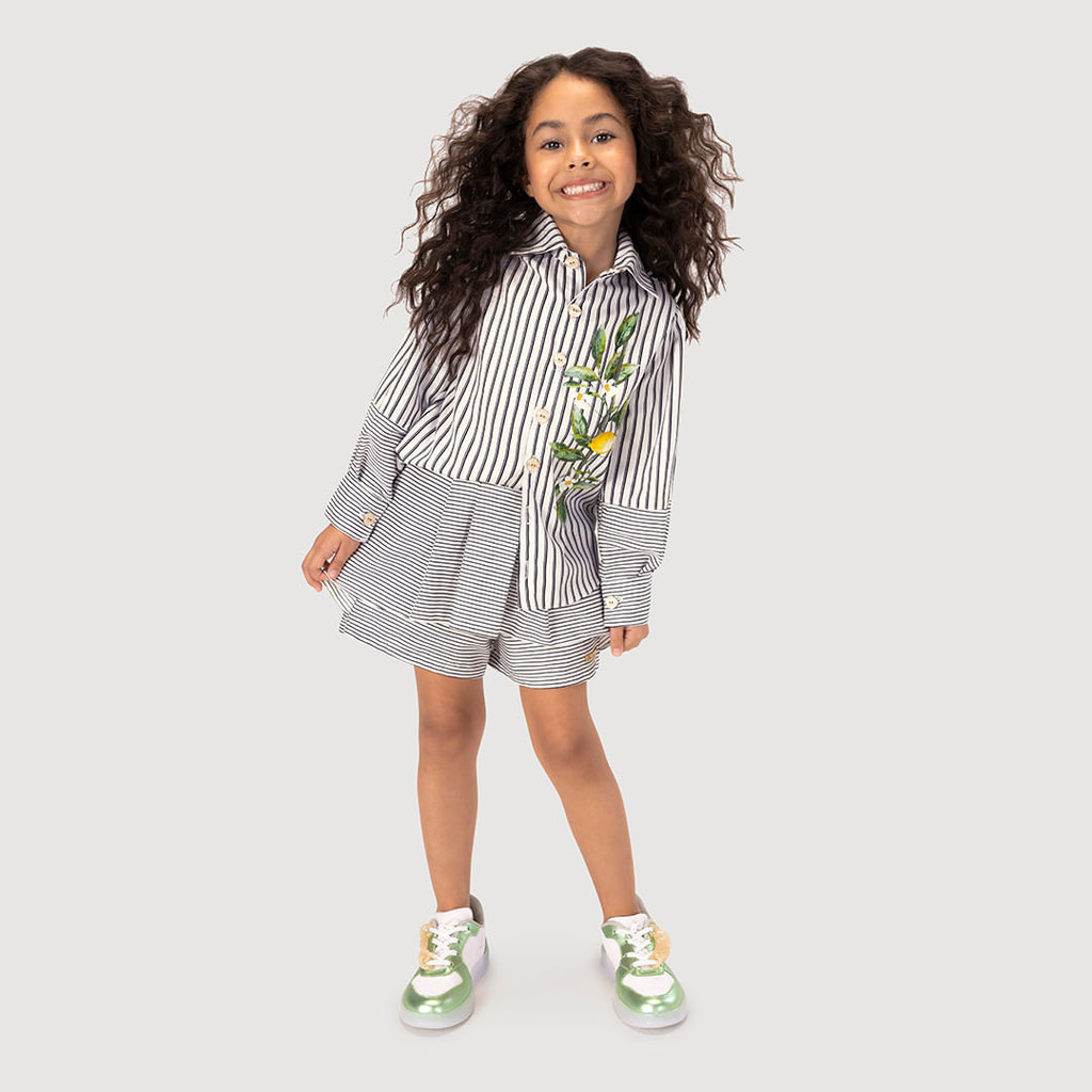 Camisa Manga Longa Listras Infantil Feminina Lilica Ripilica