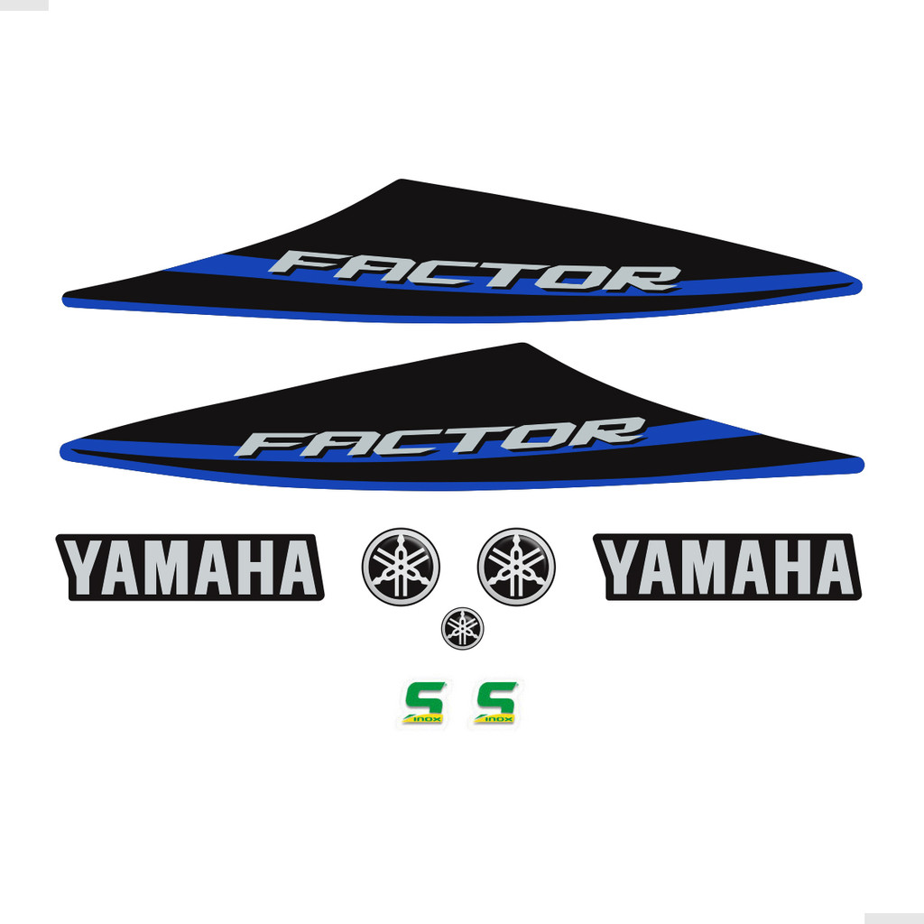 Adesivos Para Yamaha Factor 125 Ybr 2014 Moto Azul + Emblema em Oferta na Shopee