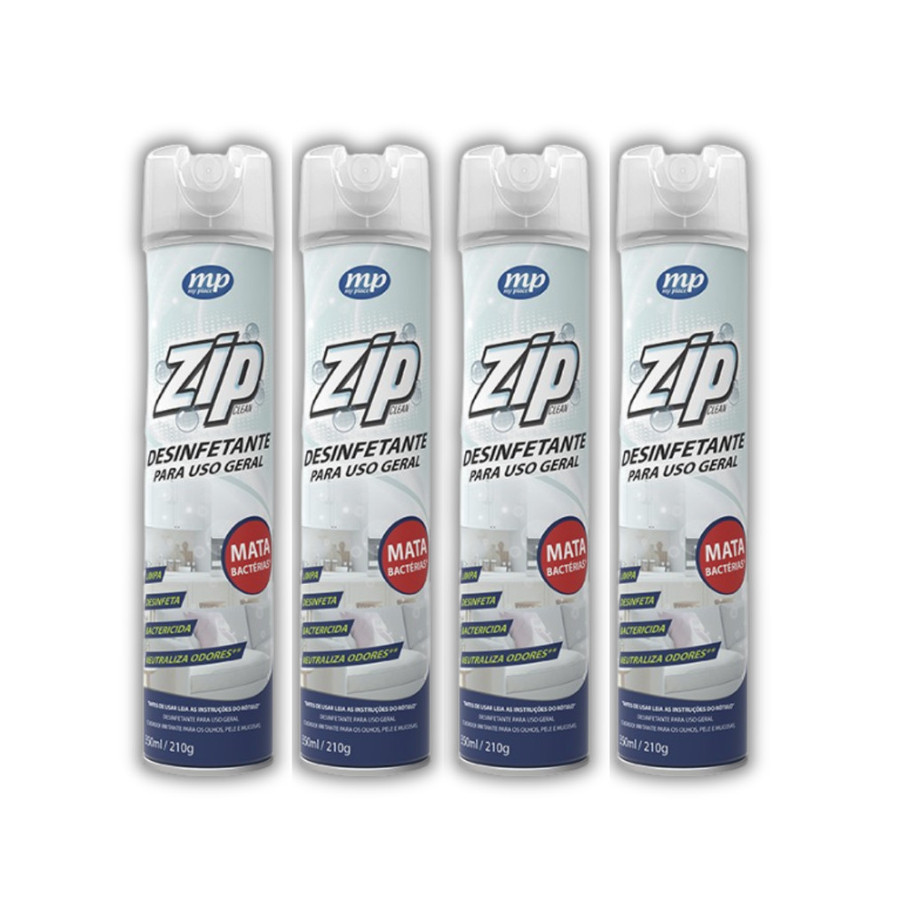 Kit C/4 Desinfetante para Uso Geral, Bactericida, Neutralizador De Odores 350ml - Zip My Place em Oferta na Shopee