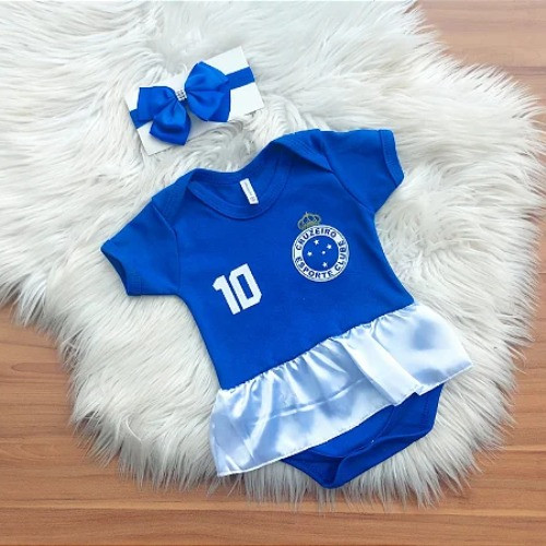 Vestido Body Saia Cruzeiro Esporte Clube Menina + Laço em Oferta na Shopee