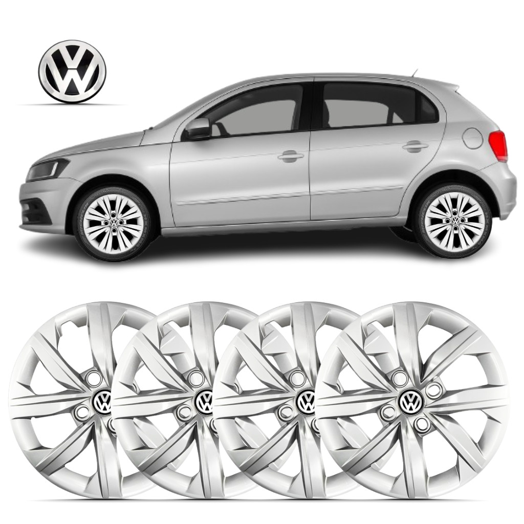 Kit 4 Calota Aro 15 Gol G7 2017 2018 Com Emblema em Oferta na Shopee