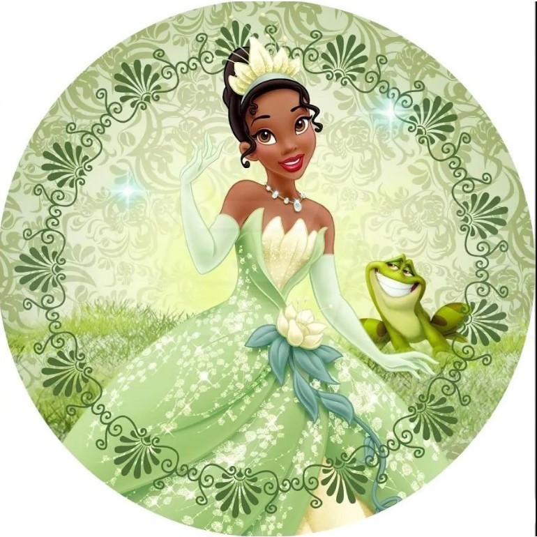 PAINEL REDONDO A PRINCESA E O SAPO TIANA 50X50 LEIA A DESCRIÇAO em Oferta na Shopee