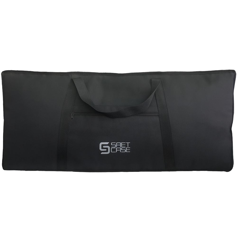 Capa Soft Case Teclado 5/8 Grande Simples 49 Nylon Preto, Alça de Mão e Zíper Reforçado, 100x41x14cm
