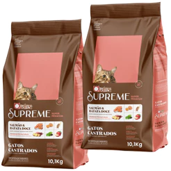 kit 2 Ração Quatree Supreme Gatos Castrados Salmão 10,1Kg