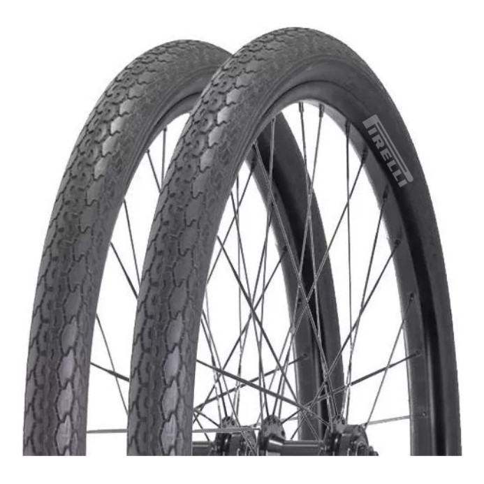 2 Pneus Bicicleta 26x1.1/2x2 Pirelli Manga Turbo Barra Forte Cor Preto