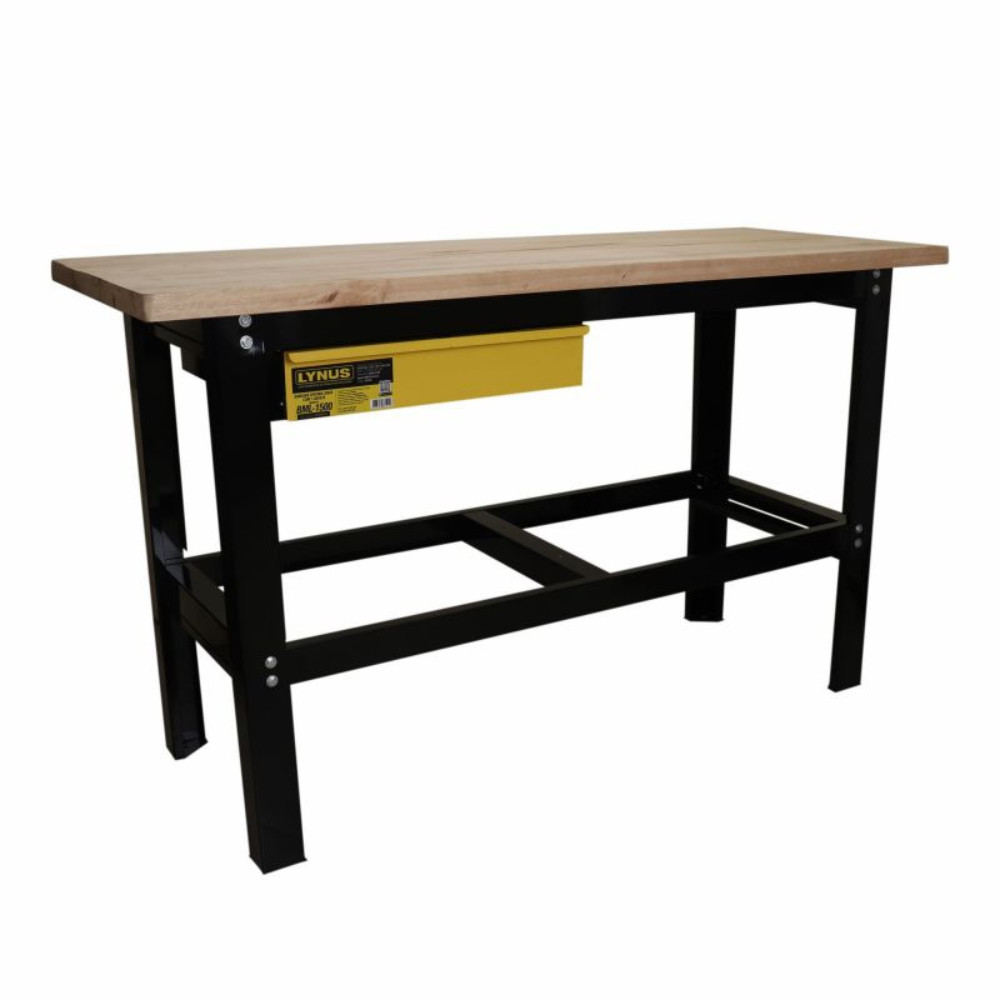 Bancada Multiuso para Oficina LYNUS 1,5m x 60cm Preta com 1 Gaveta BML-1500 em Oferta na Shopee