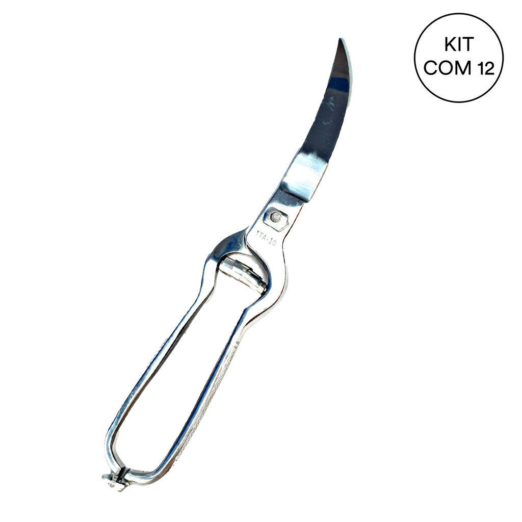 Kit 12 Tesoura Forjada Para Trinchar Com Mola 25 Cm NYBC