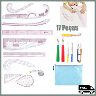 17 peças de acessórios de costura/régua de medidor curvo francês em Oferta na Shopee