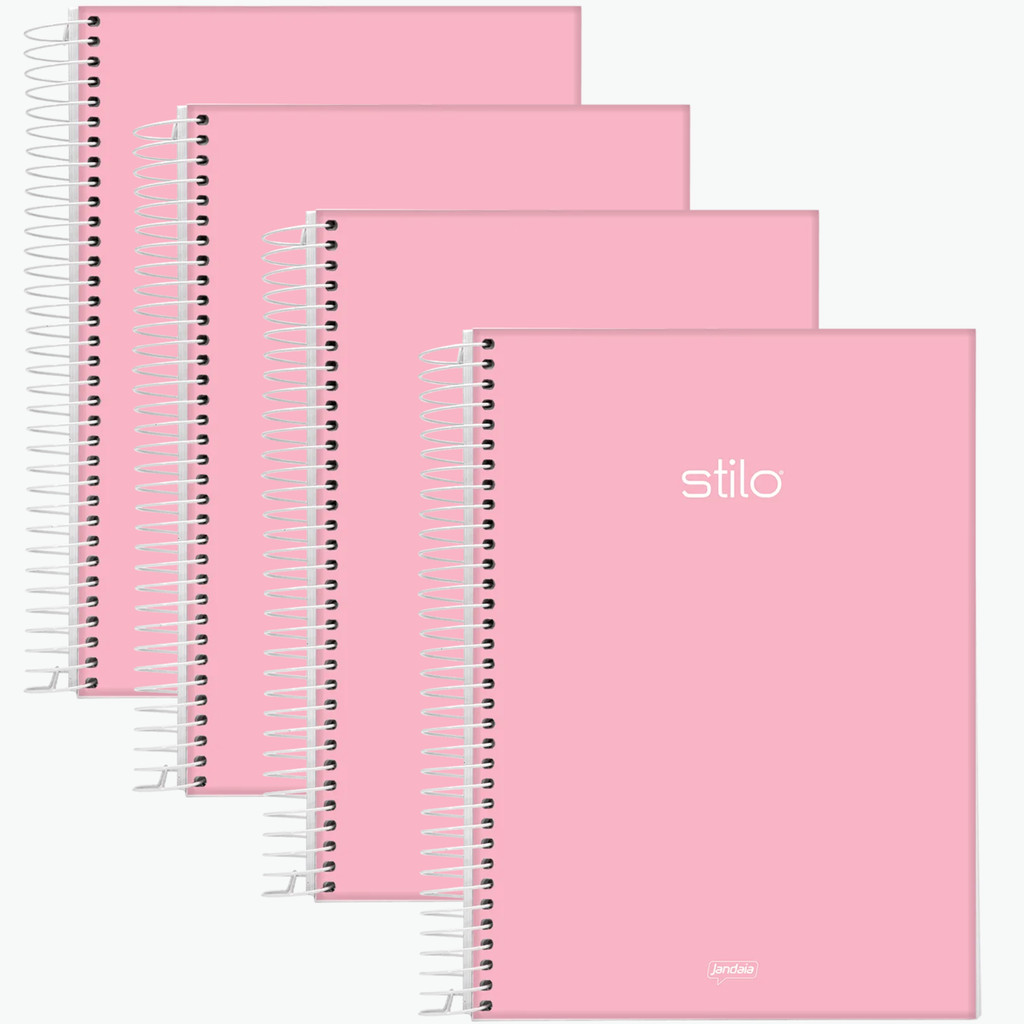 Caderno Universitário 1 Matéria 80F Rosa Pastel – 4 Unidades