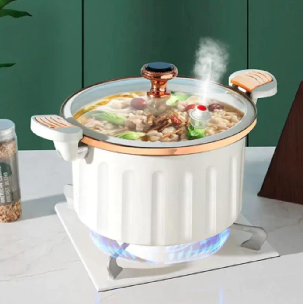Panela de Micro Pressão 5 Litros 26Cm Anti Aderente Por Indução Branca