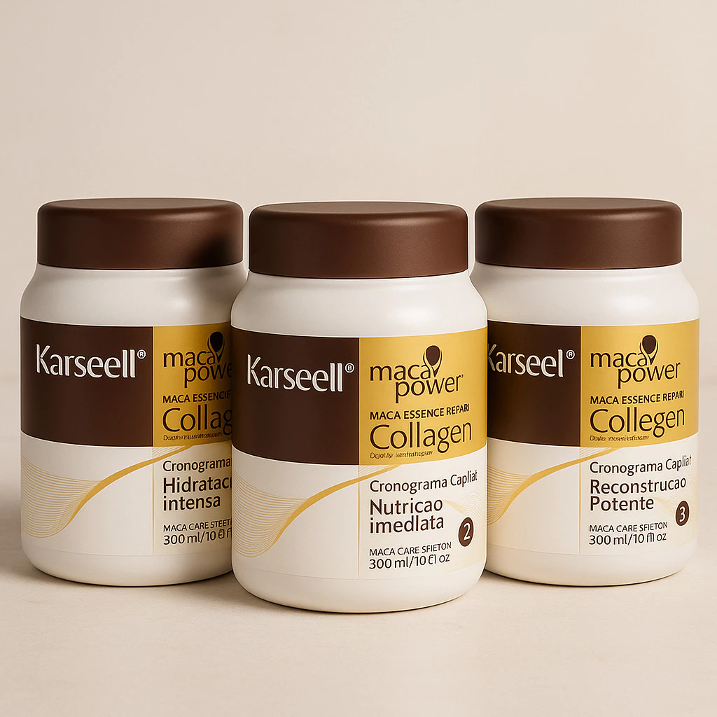 Kit Cronograma Capilar Completo Karseell – 3 Máscaras (Hidratação, Nutrição e Reconstrução) — imagem 1