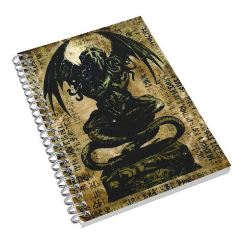 Caderno Universitário Cthulhu Papiro Tattoo 1, 10 e 15 Matérias Escolar Capa Dura Animes  Desenhos
