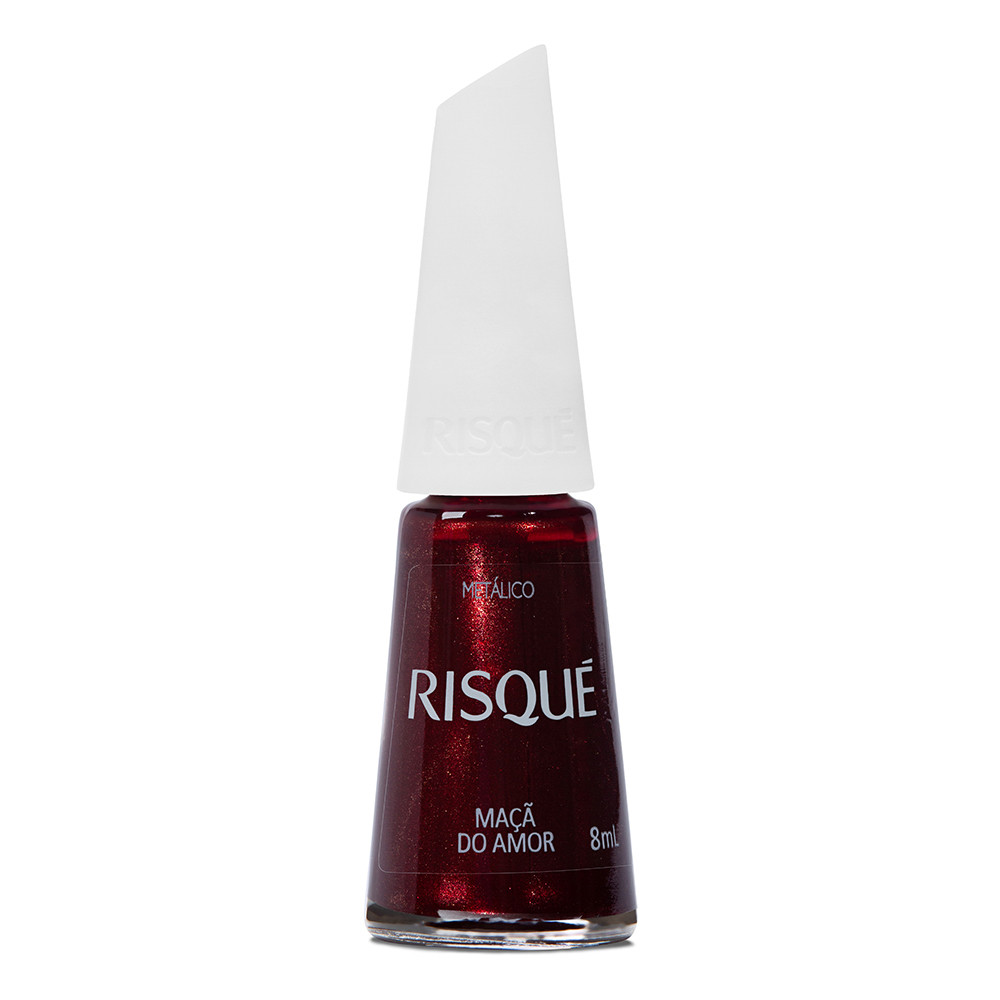 Esmalte Risqué Vermelho Metálico Maçã do Amor 8ml em Oferta na Shopee