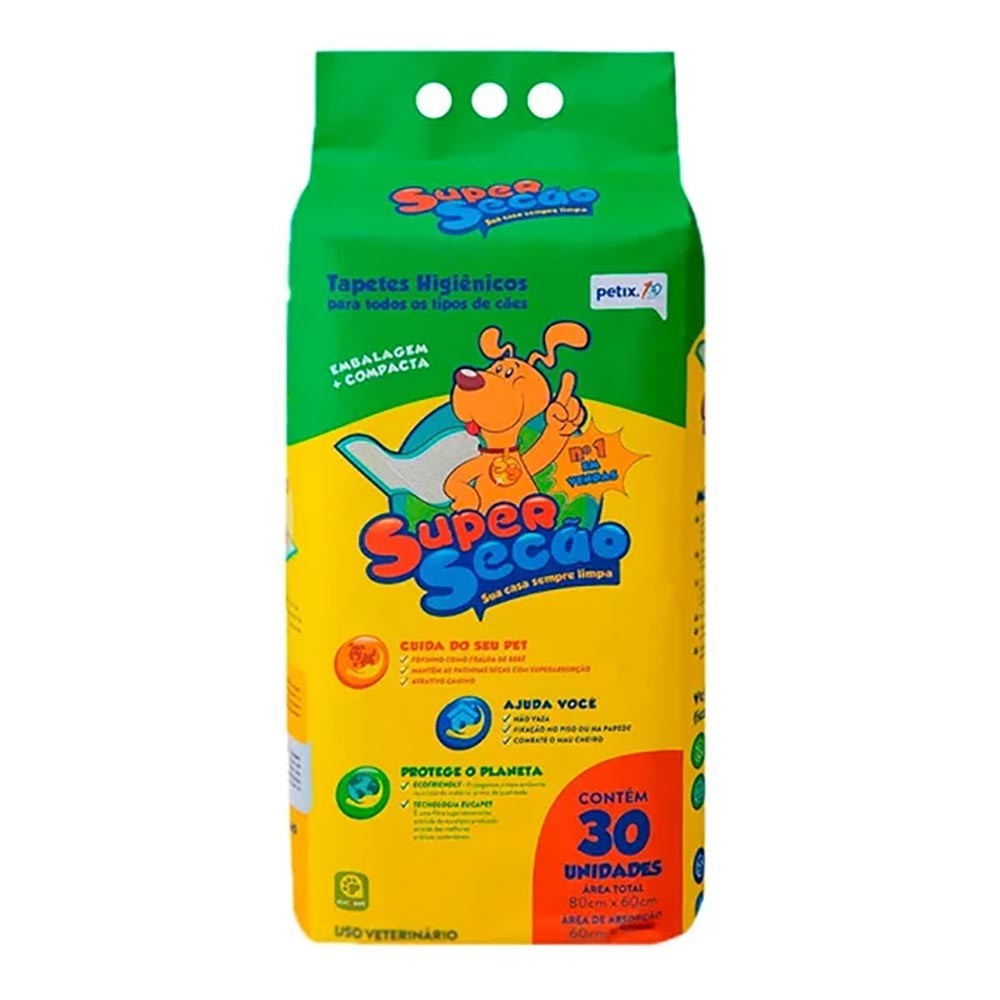Tapete Higiênico Petix Super Secão Cães com 30 Unidades em Oferta na Shopee
